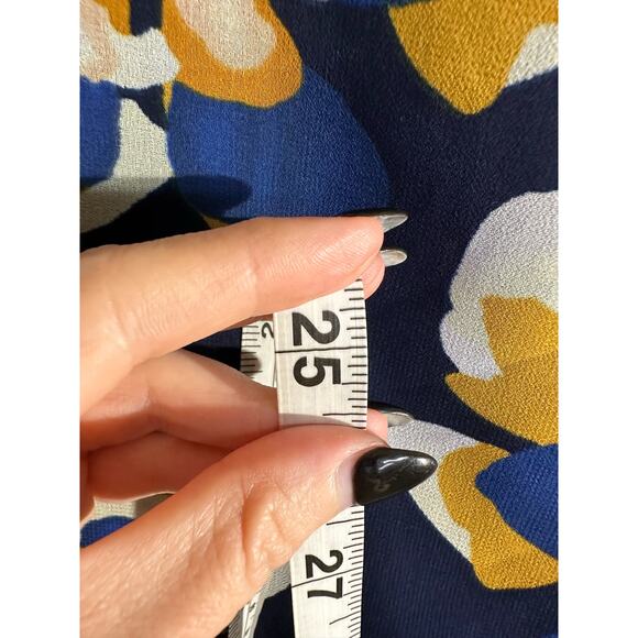 Cabi Top Women Small Blue Floral Lydia Retro Chiffon Cottage Office Boho Capsule - Picture 6 of 7